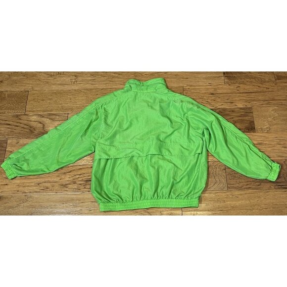 VTG Catalina C-Tek Nautical Lime Green Jacket w/Fish Zipper Pull Y2K Sz S Preppy - Picture 9 of 11